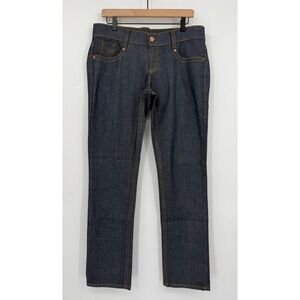Tag Jeans Womens 32 Blue Dark Wash Straight Leg Low Rise Denim Made USA